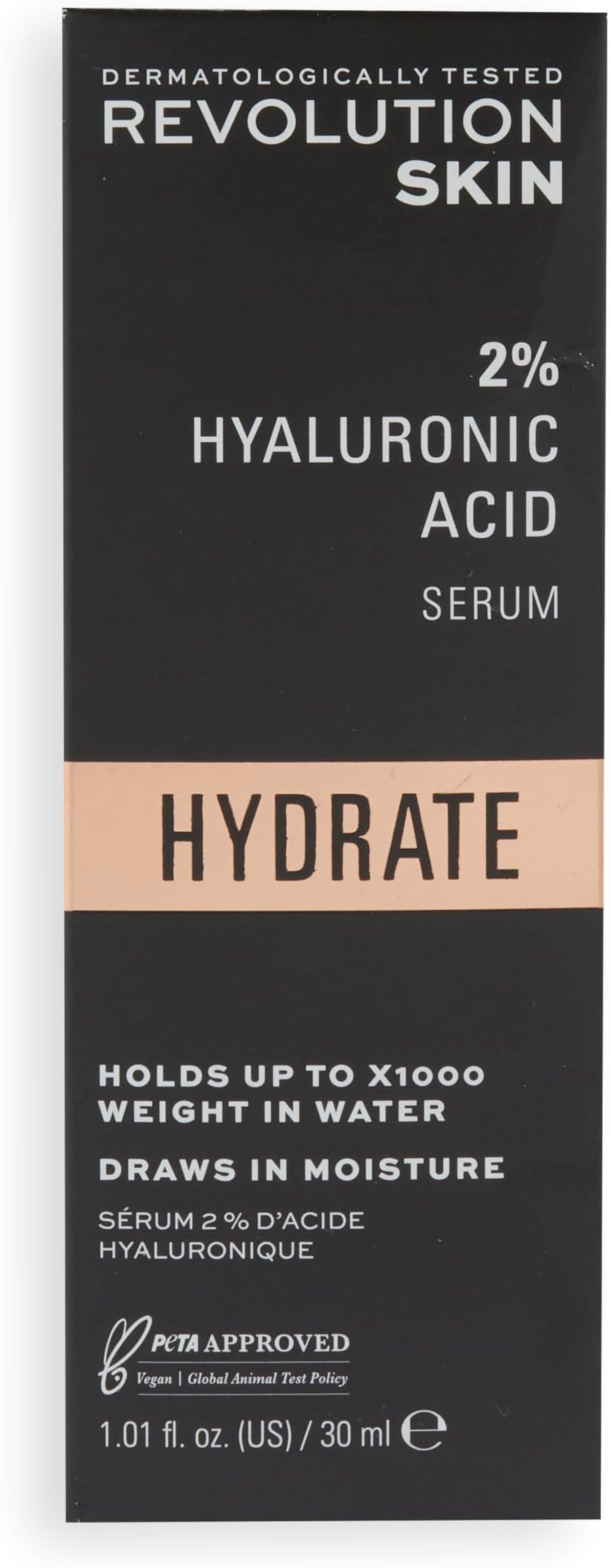 Revolution Beauty London Skincare Hyaluronic Acid Serum, Plumps, Softens and Hydrates Skin, 2% Solution, Lightweight Face Fragrance Free, 30 ml