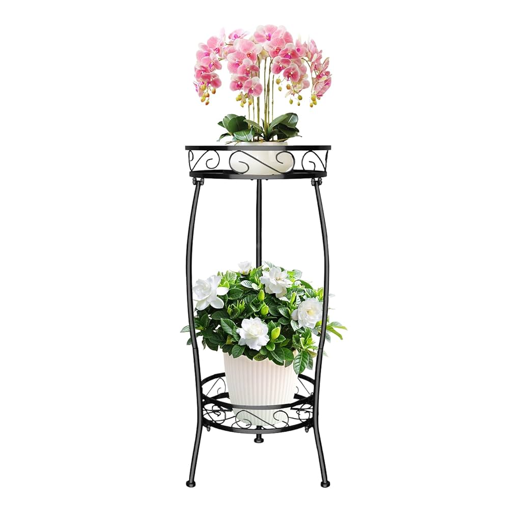 Amazon | フラワースタンド 2段 花台 プランタースタンド