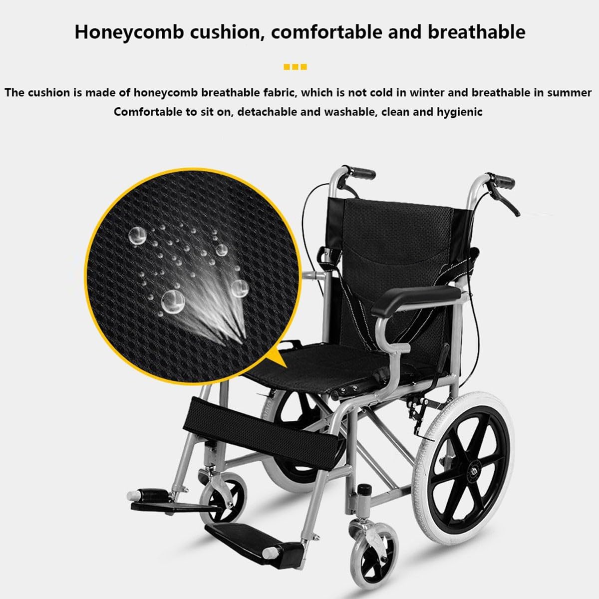 Sillas De Ruedas Plegable Ligera De Paseo para Ancianos,Silla De Ruedas Plegable Ligera Autopropulsable,Sillas De Ruedas para Adultos,Ancho 46 Cm,Fácil Plegado,con Frenos,Ligera E