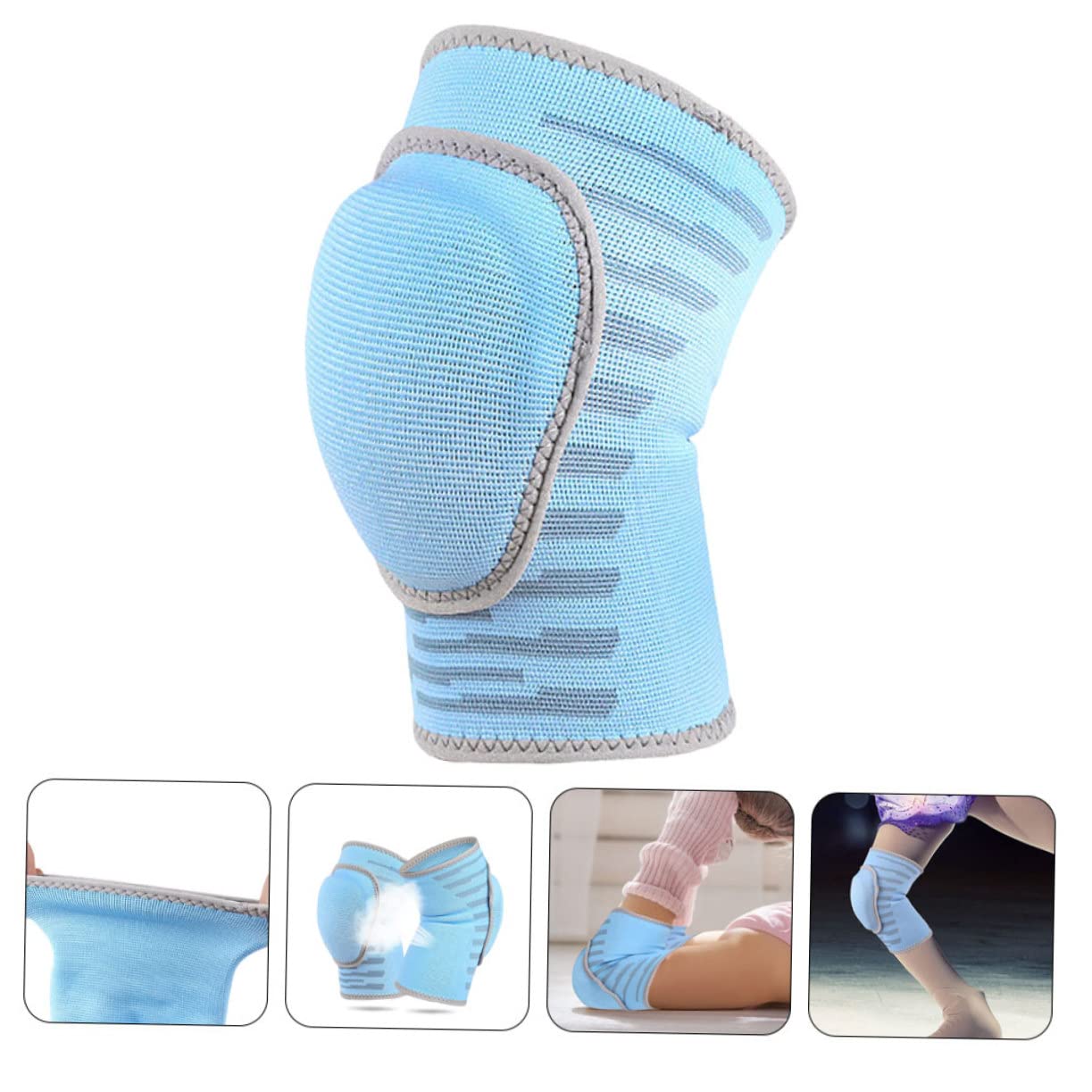 Wear-resistant Boy Girl Knee Pads Thickened Protective Knee Brace for Sports Comfortable and Ergonomic Design for Cycling Skating Basketball and More Light Lake Blue