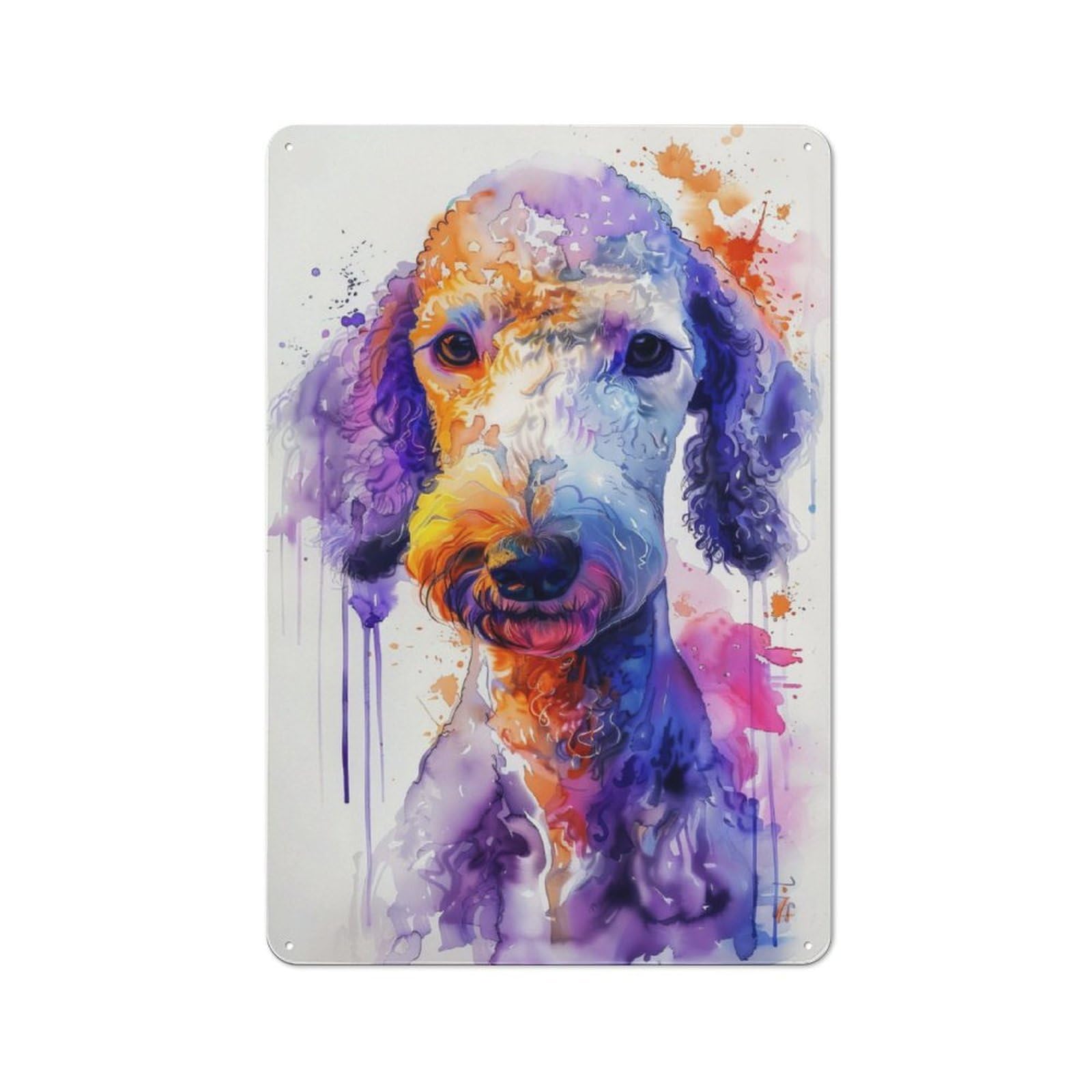 Junmoney Bedlington Terrier For Lounge Or Reading Corner, Retro Metal Sign 30X20cm, For Metal Sign Collectors, For Garage And Workshop Walls