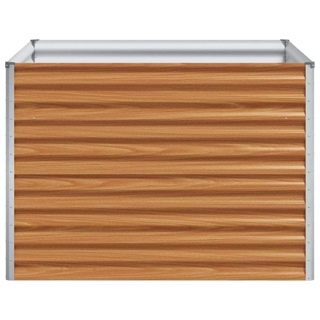 Jardinera de acero galvanizado, color marrón claro, 98 x 100 x 68 cm, jardinera, jardinera, hierbas, cultivo al aire libre, terraza, balcón, resistente a la intemperie y a las heladas, con