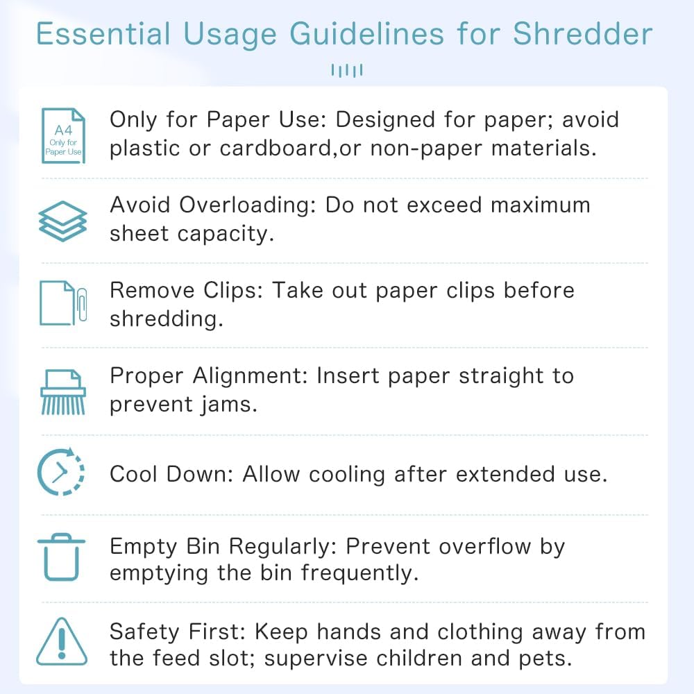 Shredder components: blades, motor, casters