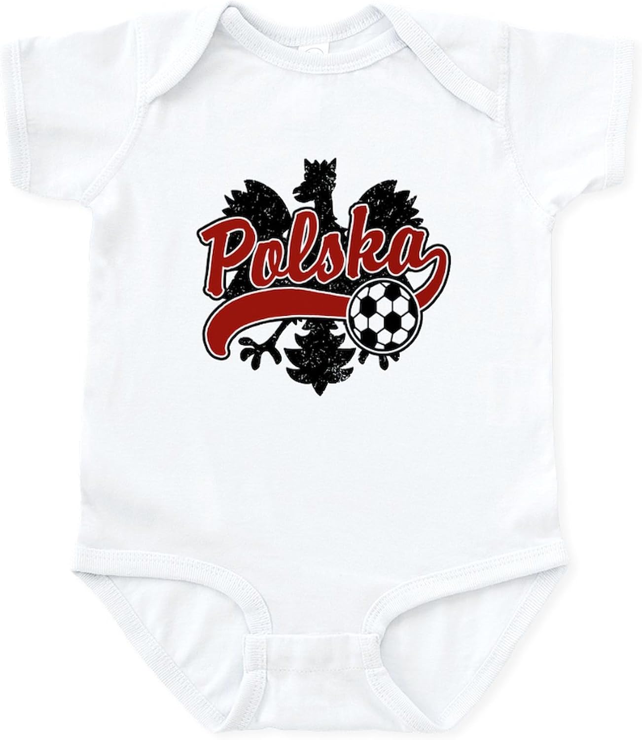 CafePress Polska Soccer Infant Bodysuit Cute Infant Bodysuit Baby Romper
