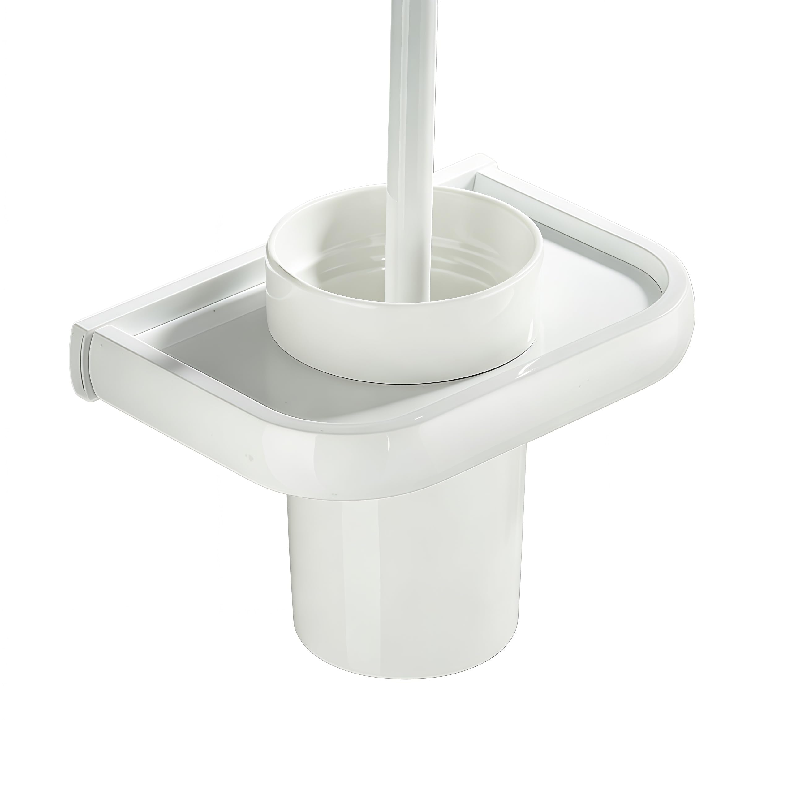 Cepillo Inodoro Escobillas de Inodoro Escobillero WC Latón Cobre Antiguo/Cepillo/Blanco/Negro Accesorios de baño Montado en la Pared-Blanco