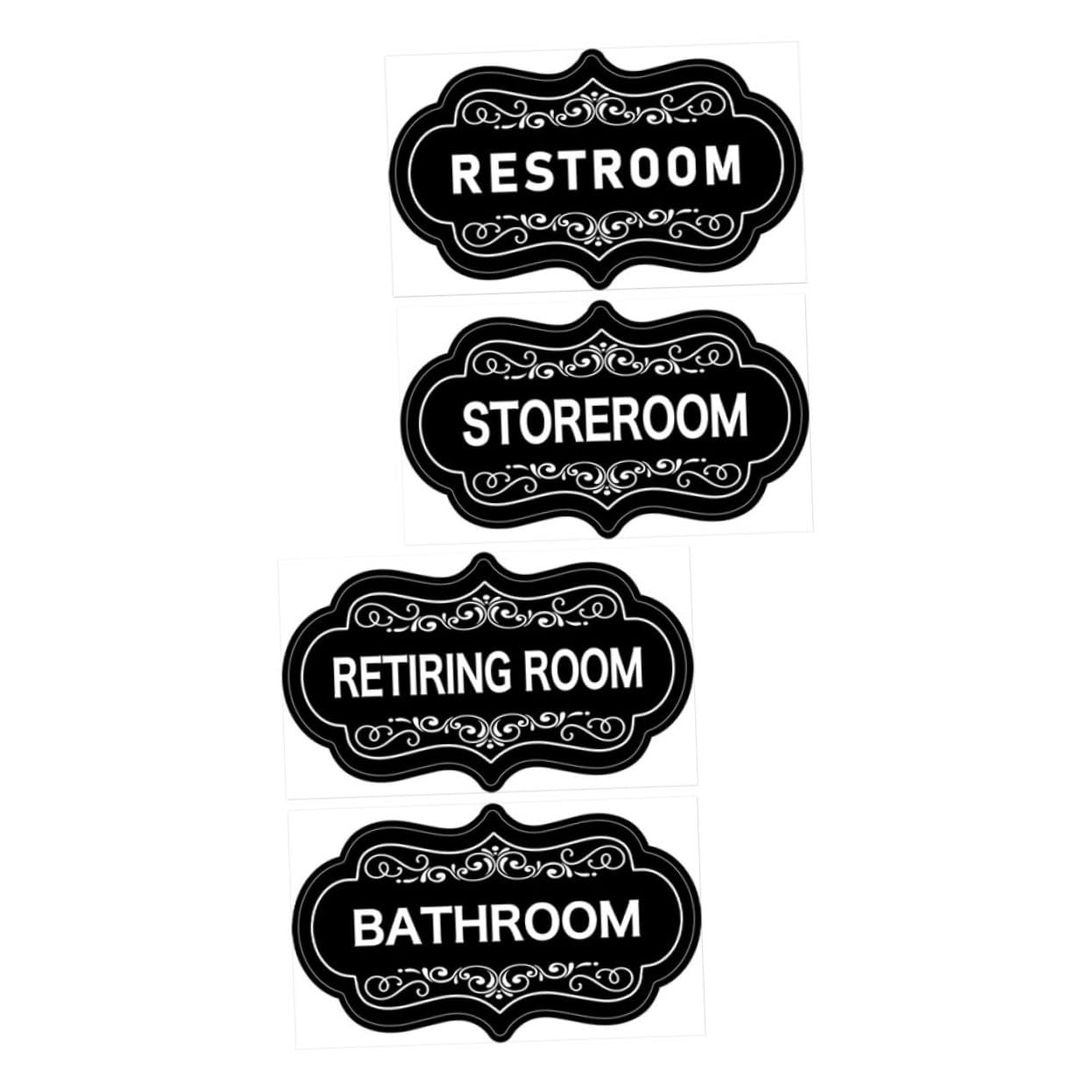 NAMOARLY Bathroom Door Sticker 4pcs Restroom Signs Waterproof Washroom Decor Easy-to-read Rest Indicator for Home Office