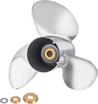13 x 19 Stainless Steel Boat Outboard Propeller fit BRP Johnson Evinrude 45 50 55 60 65 70 75 85 88 90 100 110 112 115 120 125 135 HP Engines, 763952, 13 Spline Tooth RH