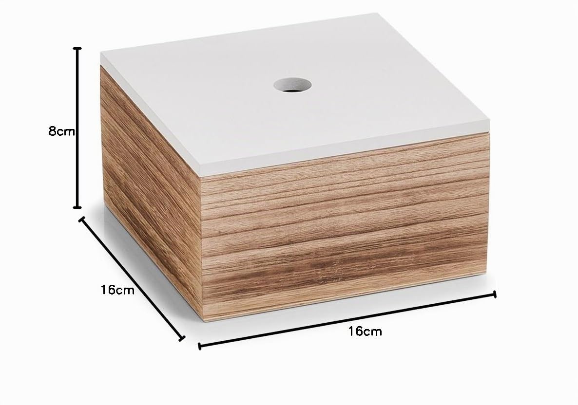 Zeller - Set di 3 scatole portaoggetti, ca. 16 x 16 x 8 cm, 20 x 20 x 11,2 cm, 24 x 24 x 14 cm, Colore: Bianco/Naturale