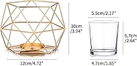 Vista 4 de Hewory Portavelas geométricos dorados, modernos centros de mesa de boda de metal para mesa, soporte de vela votiva para luz de té para el hogar