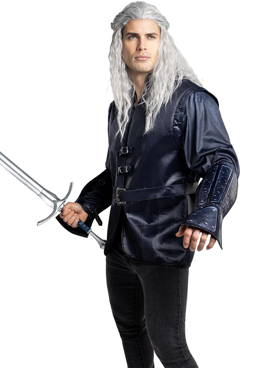 Funidelia | Costume di Geralt - The Witcher per uomo Videogiochi, Films & Series, Netflix, Geralt di Rivia - Costume per Adulto e accessori per Feste, Carnevale e Halloween - Nero