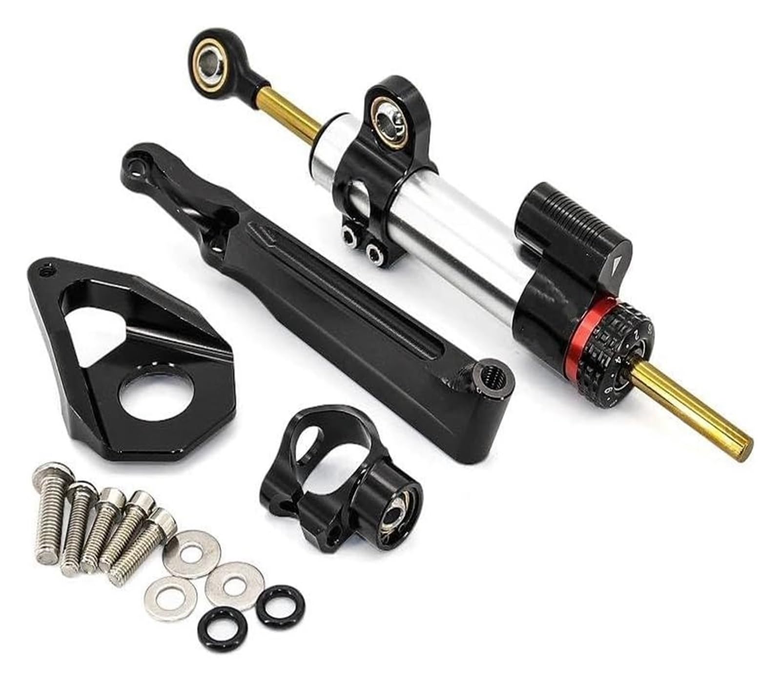 para CBR600RR CBR 600 RR CBR 600RR 2005 2006 Amortiguador De Dirección De Motocicleta Estabilizador Lineal Control Inverso + Soporte Amortiguador De Dirección(Black Bracket)