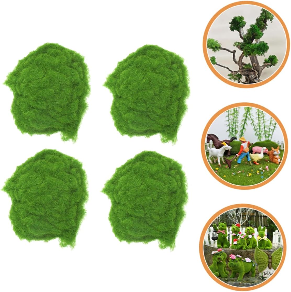 Cabilock 3pcs DIY Artificial Powder for Landscape Decor of Lawn Simulation Moss Realistic Faux Moss for Plants