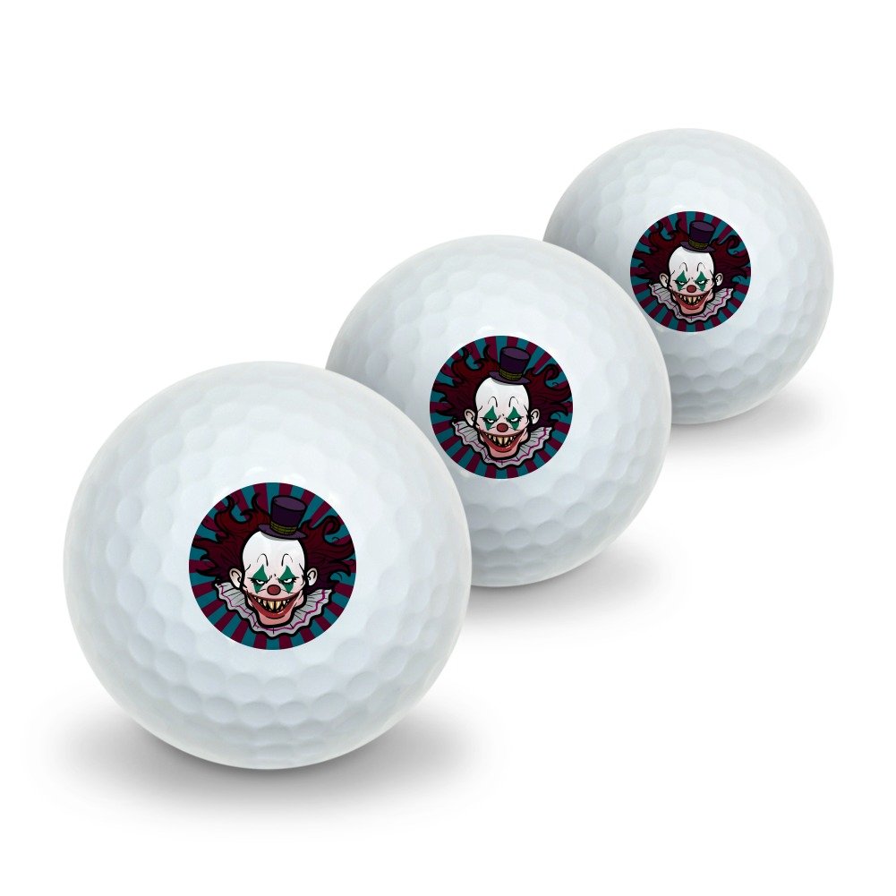 GRAPHICS & MORE Creepy Clown with It's Balloon Novelty Golf Balls 3 Pack