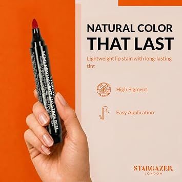 Stargazer Lip Stain Pen - Mauve Blush Shade 02 | Long Lasting Lip Colour | Lightweight Transfer Resistant Tint | Smooth Precision Application