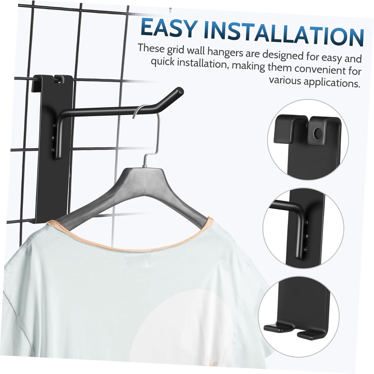 MAGICLULU 12 Pcs Heavy Duty Metal Grid Wall Hooks Utility Hook Set for Organizing Displays on Grid Panels for Retail and Home Use