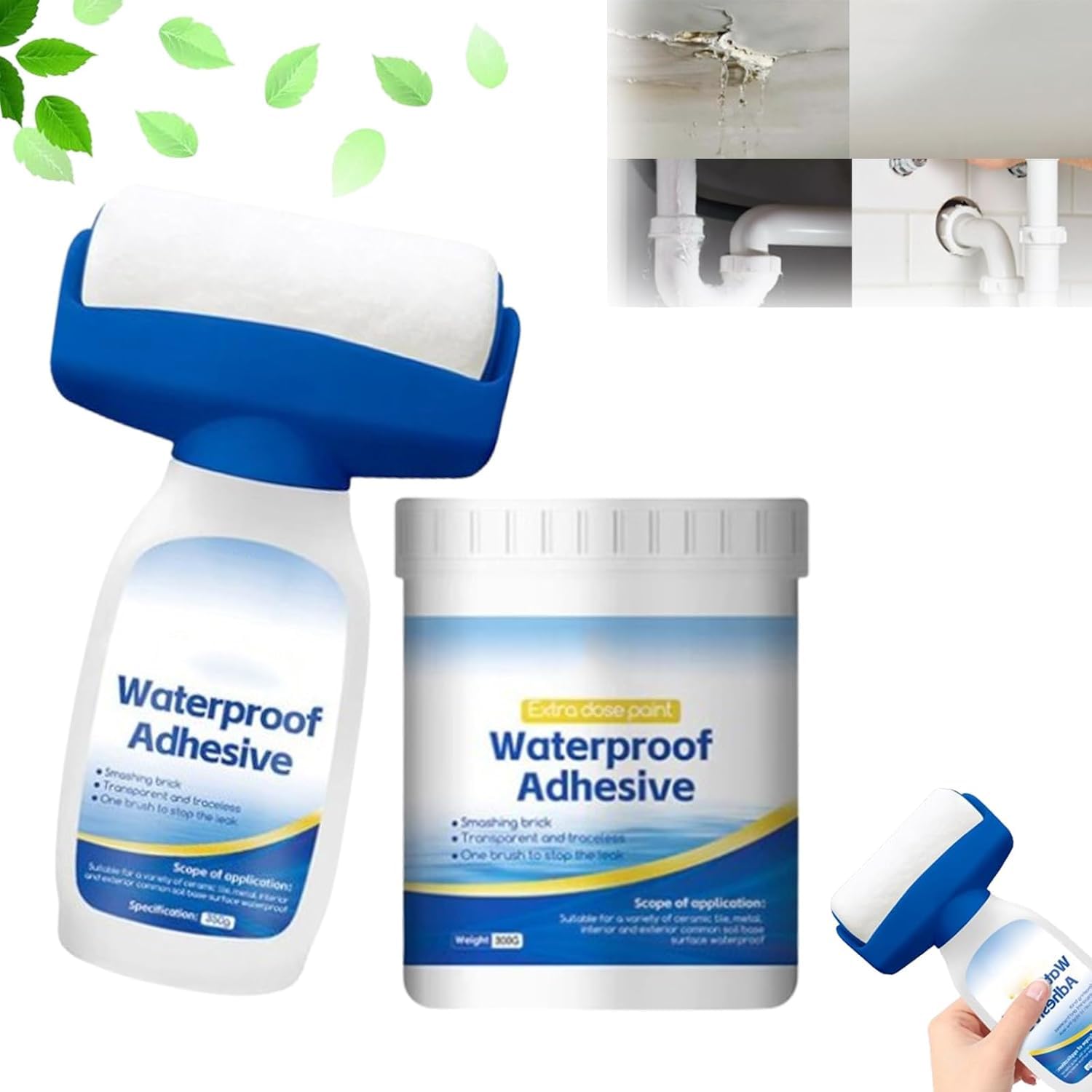 Azonee Liquid Waterproof Sealant, Transparent Leak-Proof Waterproof Coating for Indoor & Outdoor Use, Durable Invisible Waterproof Adhesive for Roofs, Walls, Bathrooms (650g)