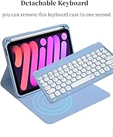 Vista 3 de AnMengXinLing Funda de teclado para iPad Air de 11 pulgadas 2025 (M3)2024 (M2)Air 5Air 4Pro 11, funda giratoria con teclado redondo desmontable