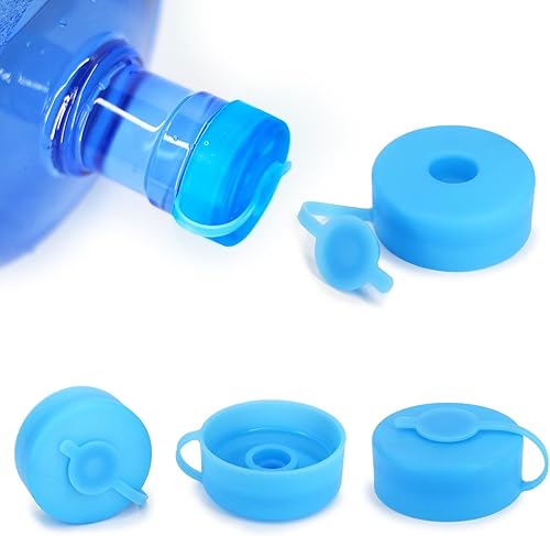 Miniatura 1 de Myvision Tapa segura para dispensador de agua de 5 galones, (8 unidades), tapa reutilizable de 5 galones, tapas de botella de agua de silicona
