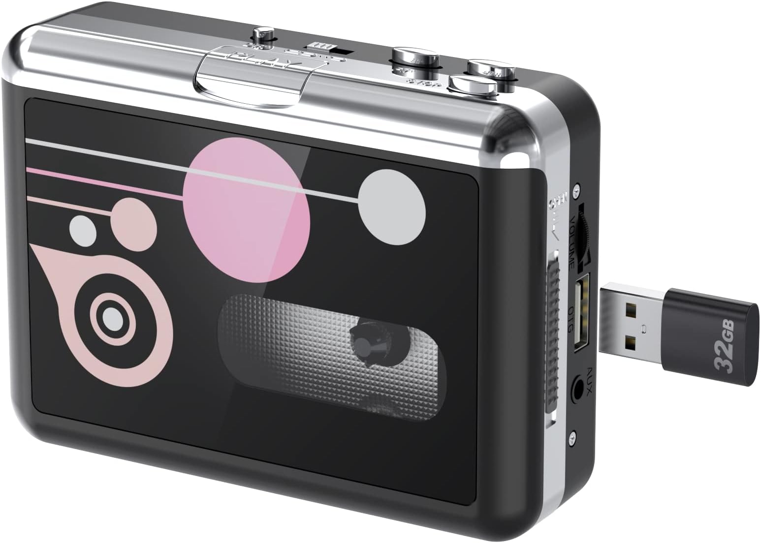 DIGITNOW Cassette Player, Portable USB Cassette to MP3 Converter, Walkman Audio Music Cassette Tape to Digital Converter Player with Earphones, No PC Required