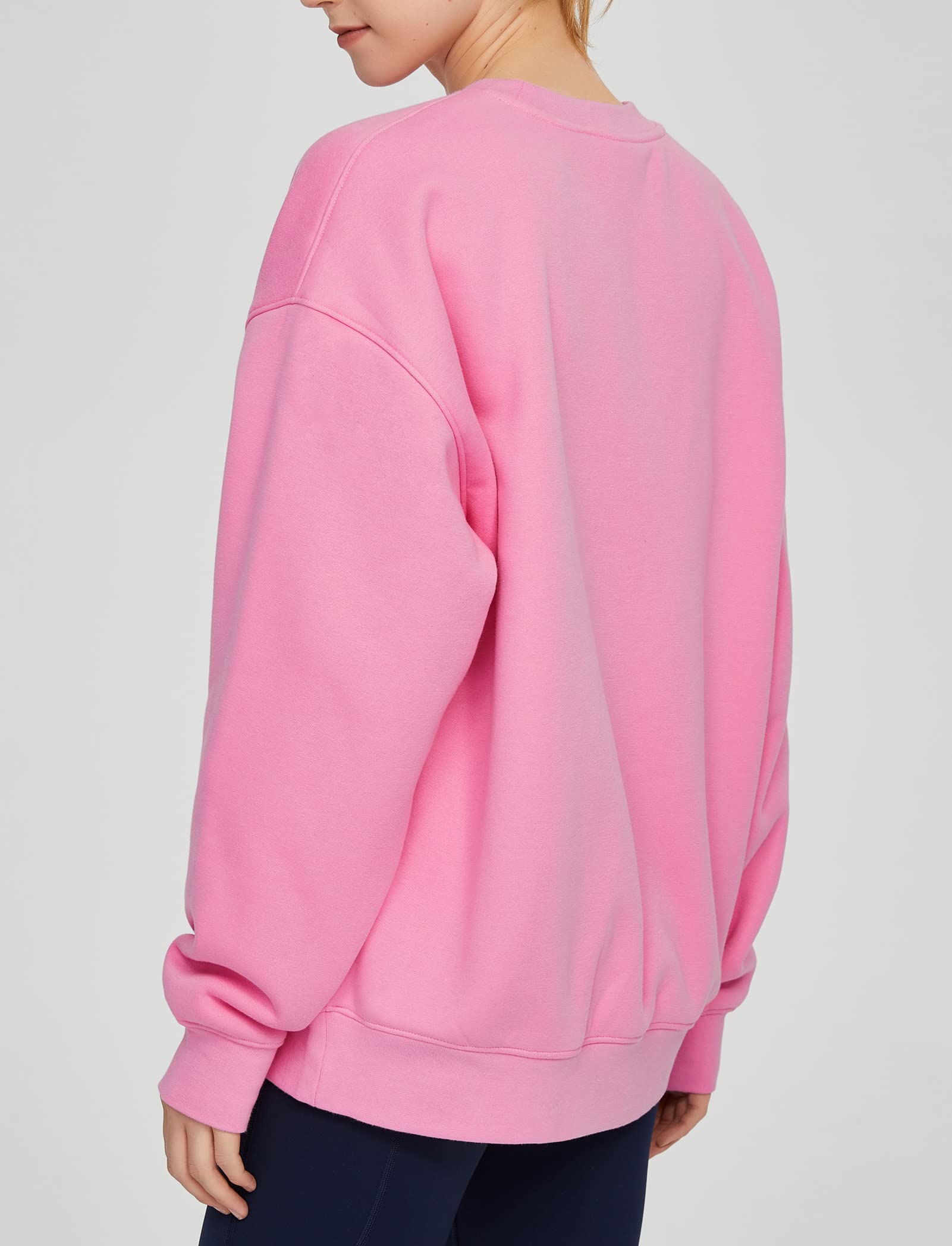 THE GYM PEOPLE Damska bluza polarowa z okrągłym dekoltem luźny krój miękka bluza oversize