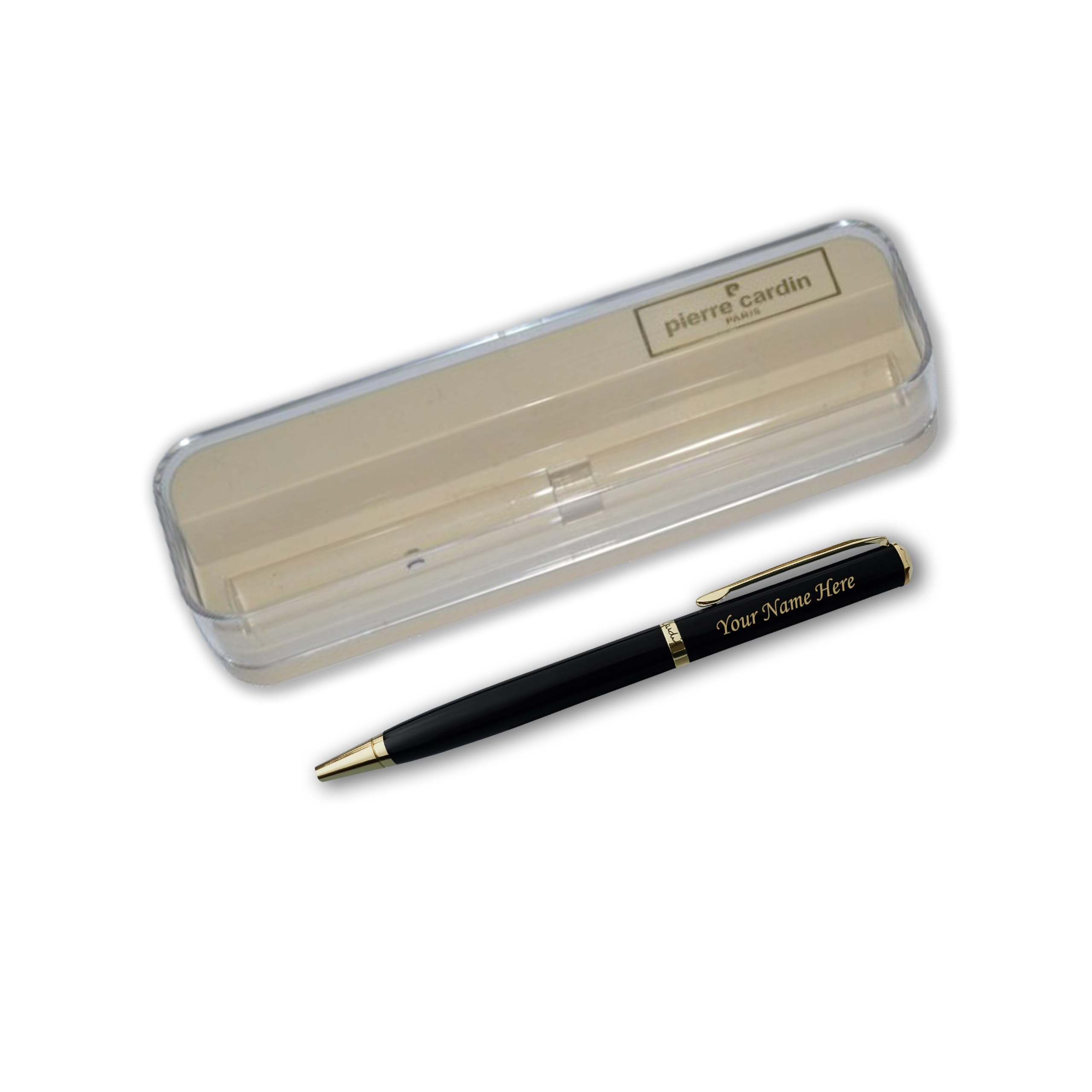 SAVRI Personalized Pen with Name & Message on Silver Gift Case | Black Ball Pen with Blue Ink | Ideal for Father's Day, Teacher’s Day, Birthday, Farewell & All Occasions