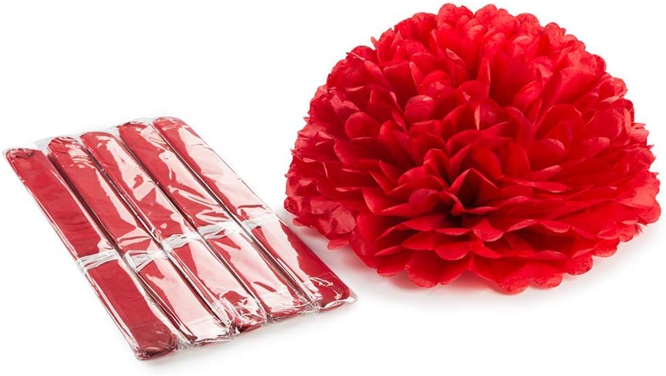 16” Green Tissue Pom Poms, DIY Paper Flower Hanging Party Decorations, Pack of 5 : Home & Kitchen