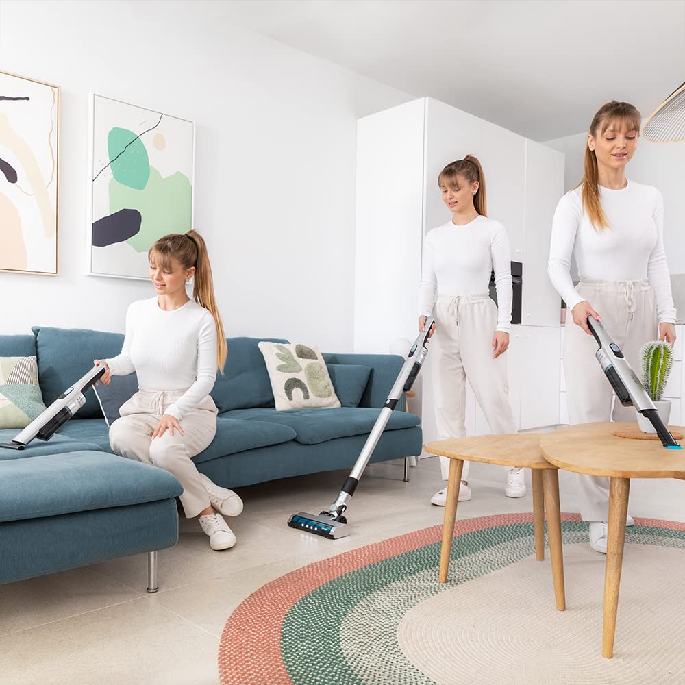 Cecotec Aspirapolvere Scopa Elettrica Senza Fili Ultraleggero Scoba 2100 Jalisco, Potenza di 210W E 20Kpa, Motore Brusless Digitale, Autonomia 40 Min, Tubo e Spazzola Jalisco Motorizzati, 2 Accessori