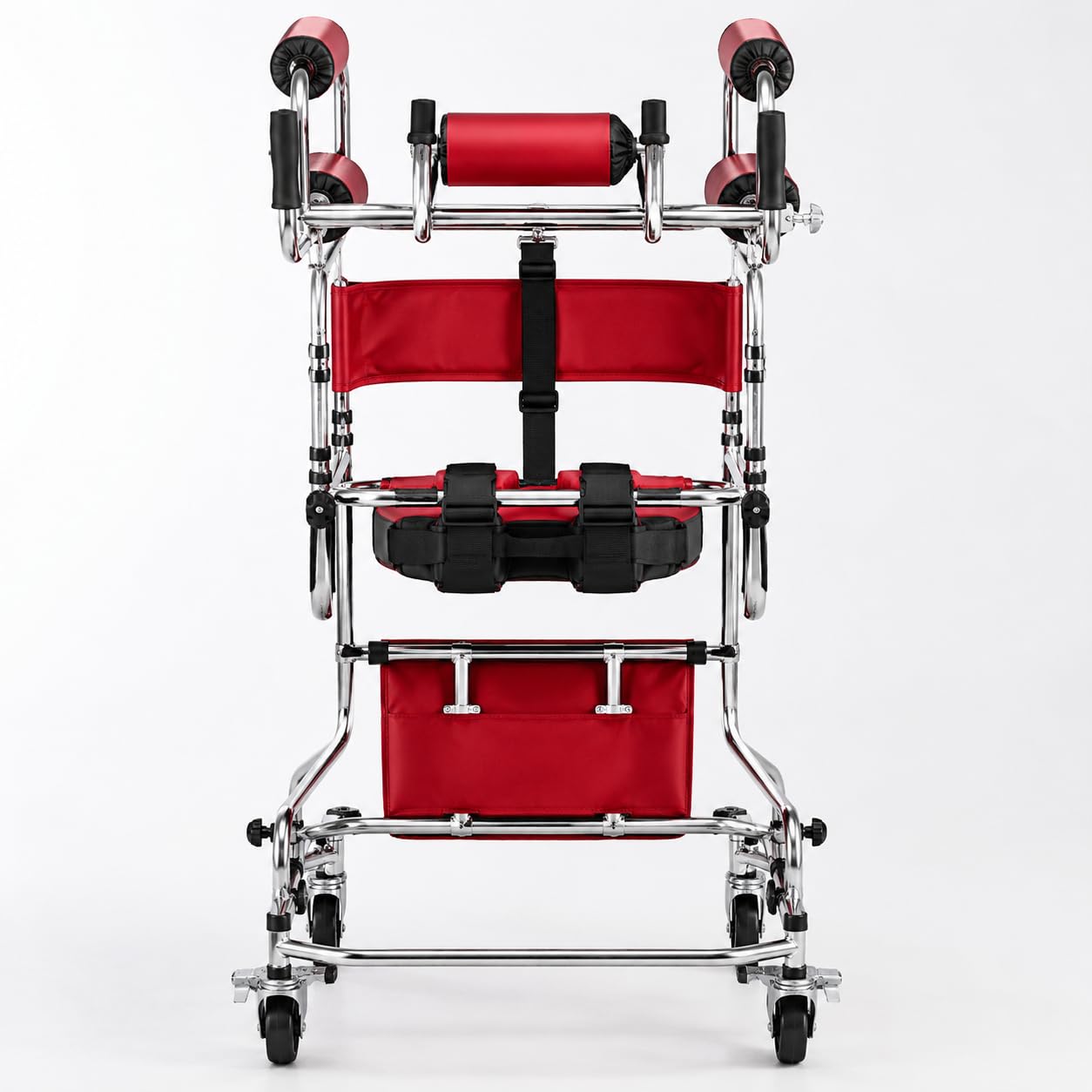 Andador plegable para niños para parálisis cerebral, marco ajustable de 6 ruedas | Ruedas de goma bloqueables, 10 niveles de altura, 5 ajustes de ancho y capacidad de 80 kg para soporte de pie y caminar.