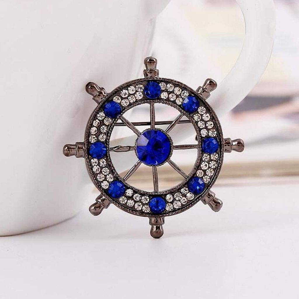 Broszka Broszka, Kobieta Broszka Morskie Wiertło Ster Broszka Przypinka Broszka Kryształowa Broszka Rhinestone Biżuteria Sukienka Szalik Szal