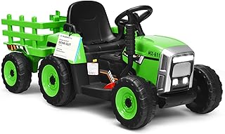 COSTWAY 12V Aufsitztraktor mit Anhänger und Fernbedienung