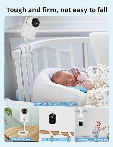 Miniatura 4 de Soporte universal para cámara para monitor de bebé para cuna compatible con Arlo, Owlet, Goodbaby y más con orificio roscado de 14, soporte