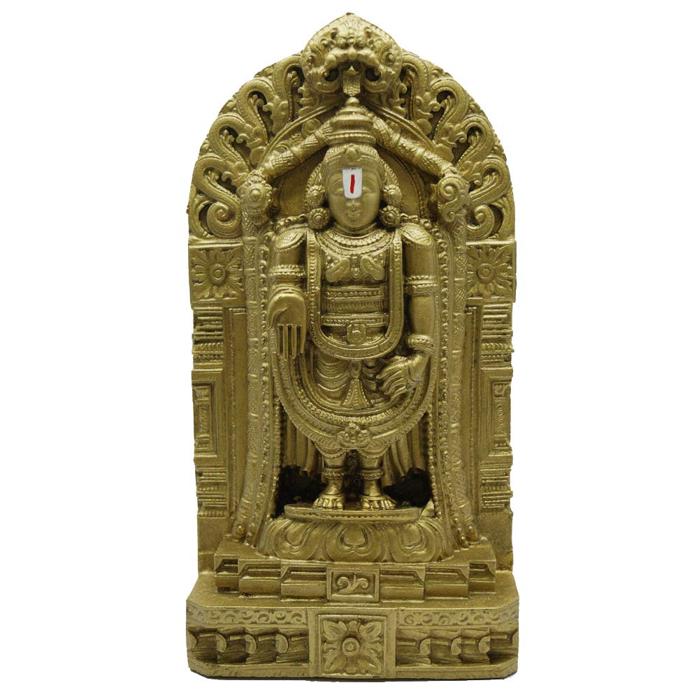 JRG Balaji Gold Antique Finish Idol Statue (12.5 cms x 5.5 cms x 24 cms)