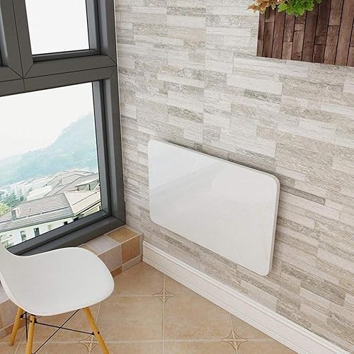 Miniatura 23 de Mesa plegable y versátil para montaje en pared, ahorra espacio, para cocinas, lavanderías, bares en casa y establecimientos gastronómicos, blanco
