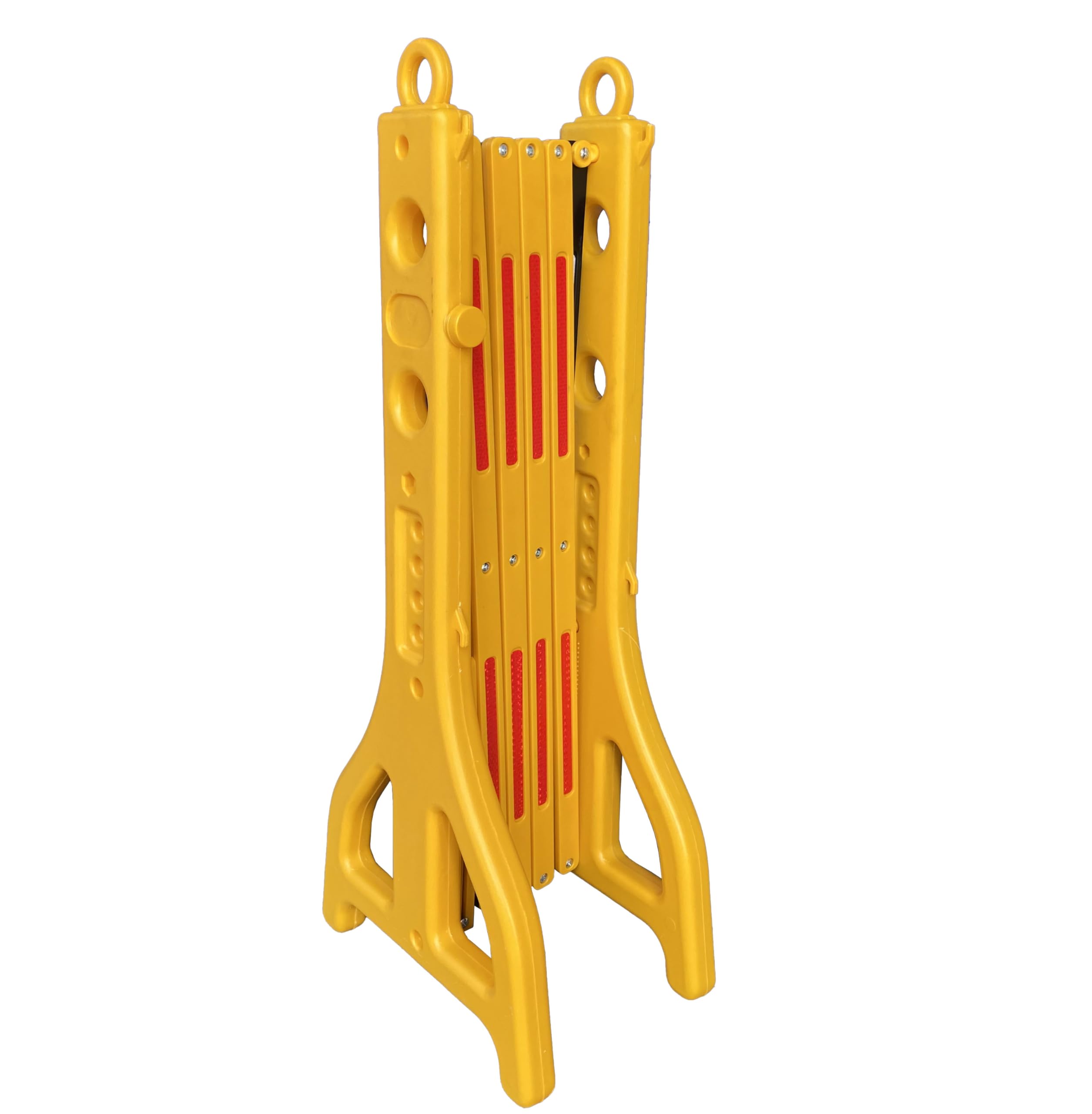 PAL | Valla extensible de plástico de polipropileno amarilla y negra. Rellenable con agua. Fácil almacenamiento y transporte (3- Vallas)