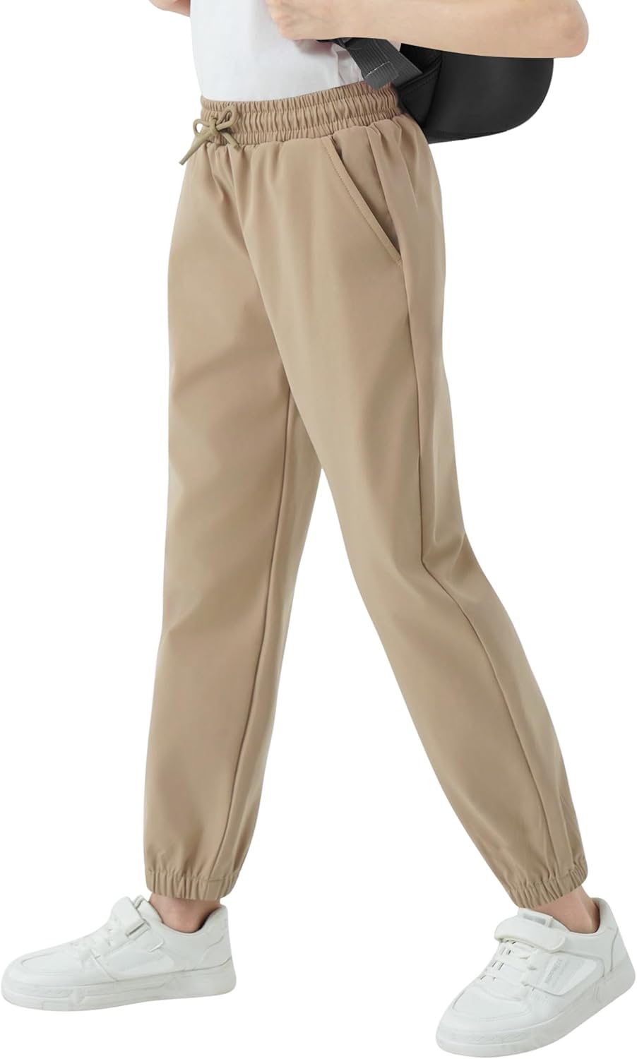 QBK School Uniform Joggers for Boys and Girls - Kids Elastic Waist Dress Pants for Toddler to Youth