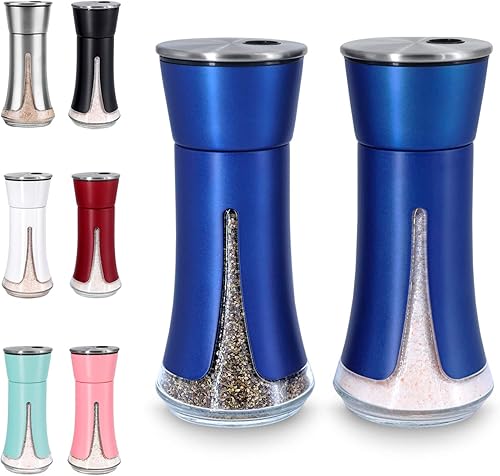 Miniatura 13 de Salero y pimienta de Aelga - Salero con agujeros ajustables para Himalaya, Kosher plateado