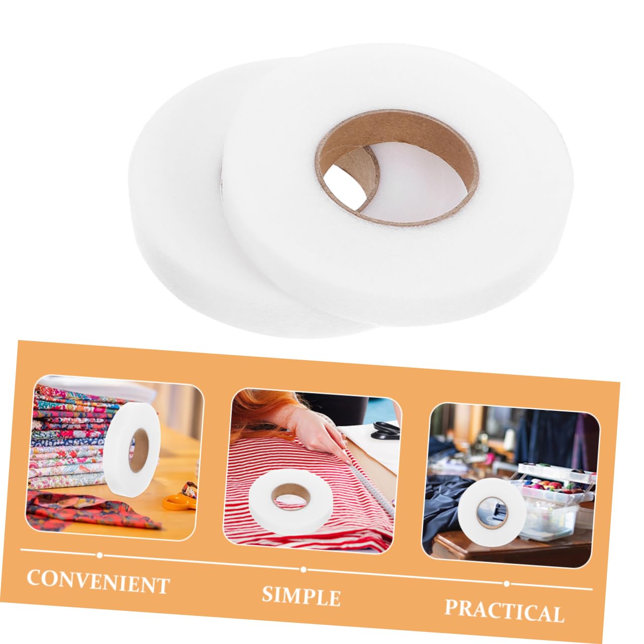 Operitacx 4 Ensembles Entoilage Thermocollant Ruban Adhésif De Couture Ruban Adhésif Double Face Bande Aimantée Adhésive À Rideaux Repasser Sur Du Chiffon 2 Rouleaux * 4