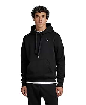 G-STAR Raw Men's Premium Core Hooded Sweater,Dark Black,X