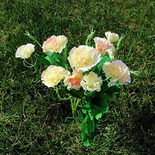 ZCMTD 10 Cabezales Claveles Flores Artificiales Seda Flores Falsas Ramo Decoración del...