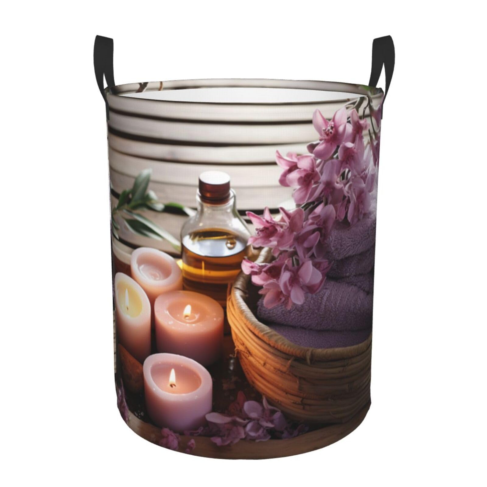 Grand panier à linge pliable autoportant avec poignées pour chambre et spa