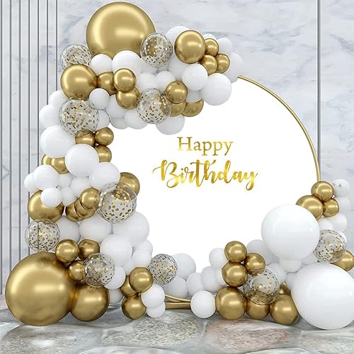 Miniatura 2 de OERJU Telón de fondo redondo de poliéster de 5 x 5 pies para fotografía de cumpleaños, decoración de fiesta de cumpleaños, decoración de cabina de