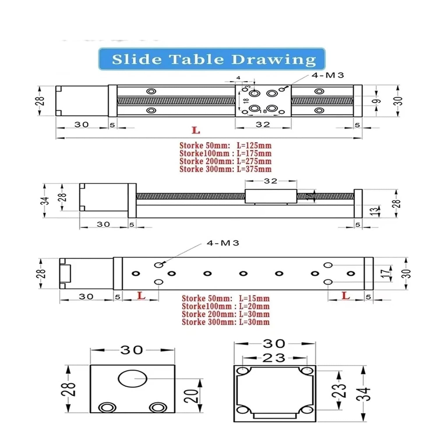 CNC Mini T-Type Sliding Table 50mm 100mm 250mm 300mm Motorized Linear Rail Platform Nema11 Motor Drive Kit Linear Stage XYZ Axis