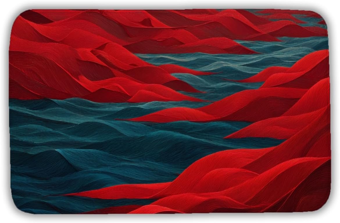 MWW C1BM213425PP4Z 21 x 34 in. Red Sea Blue Bath Mat - Stylish Home Decor Essential