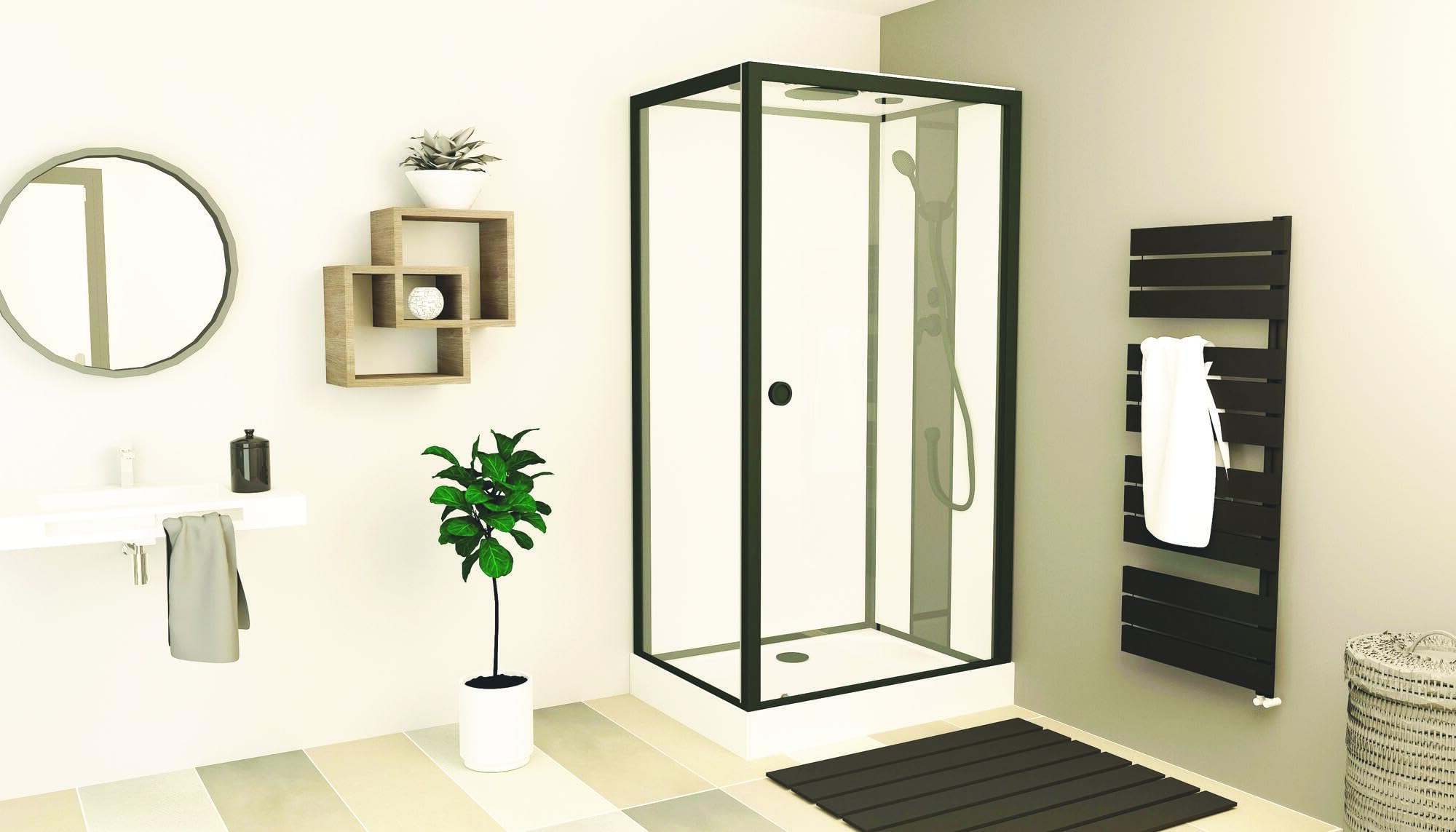 Cabina de Ducha GONEA, Vidrio Templado, 110 x 80 x 212 cm | Vidrio Templado, Tratamiento Antical, Diseño Industrial, Montaje sin Silicona, Receptor de Ducha Práctico