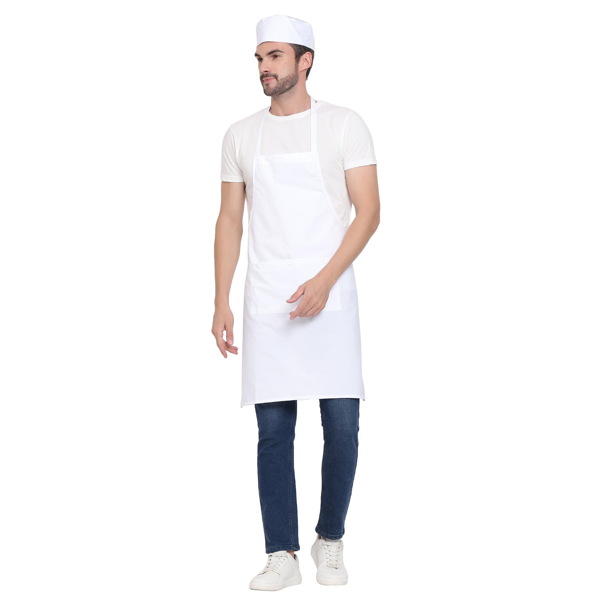 uniformer RedStar - Paquete de 2 delantales unisex para cocina para hombres y mujeres, perfectos para la cocina del hogar, restaurante, cafetería, cocina, bar, salón, barbería (blanco, 2 piezas)