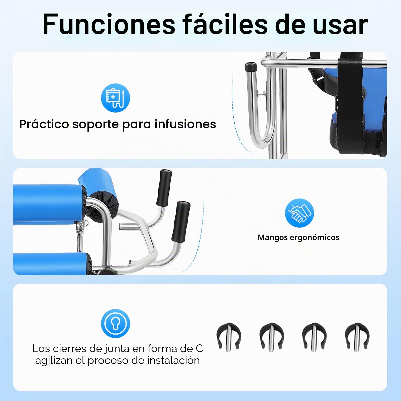 Andador para personas mayores, marco de rehabilitación hemiplejía con 10 niveles ajustables, altura de 5 niveles de ancho, andador para adultos, 8 ruedas con frenos, para personas de 150-180 cm