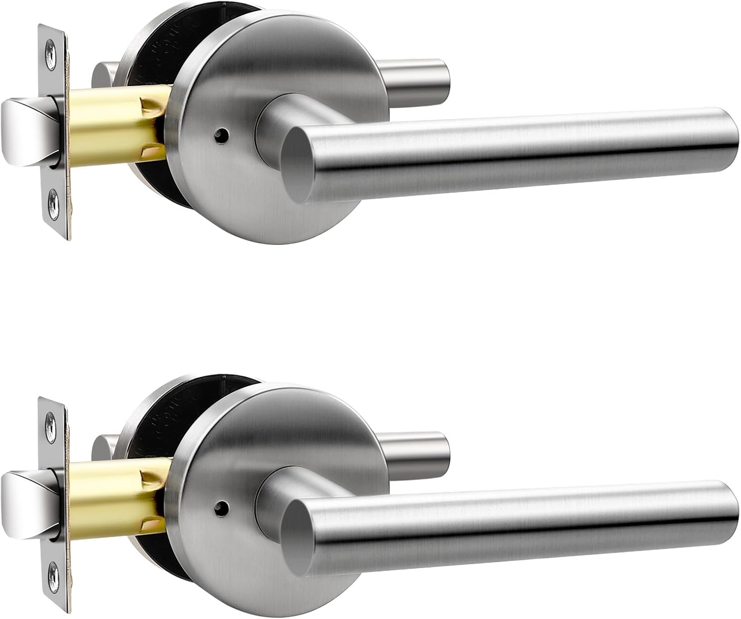 Orger 6 Pack Black Door Handles Interior, Privacy Matte Black Door Handles for Bedroom and Bathroom, Door Levers Reversible for Left & Right, 304 Satinless Steels Keyless Locks for Doors