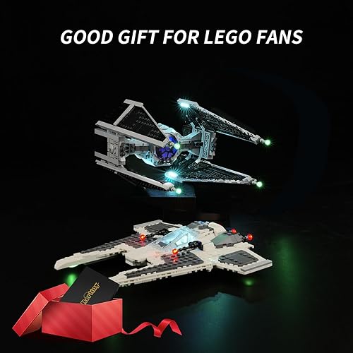Miniatura 4 de Kit de luz LED para Lego Star Wars Mandalorian Fang Fighter vs. TIE Interceptor 75348, kit de iluminación creativa compatible con Lego 75348 (solo