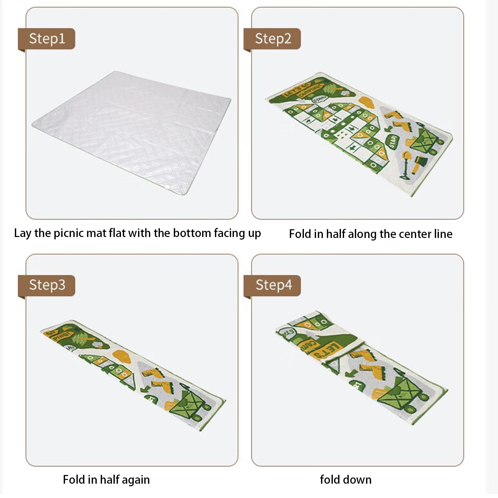 Coperta Da Picnic Per Uso Esterno Tappetino Pieghevole Imbottito per Tutte | Coperta con Motivo a Scacchi per Picnic per Festival Musicali, Campeggio, Spiaggia e Pranzo all'Aperto
