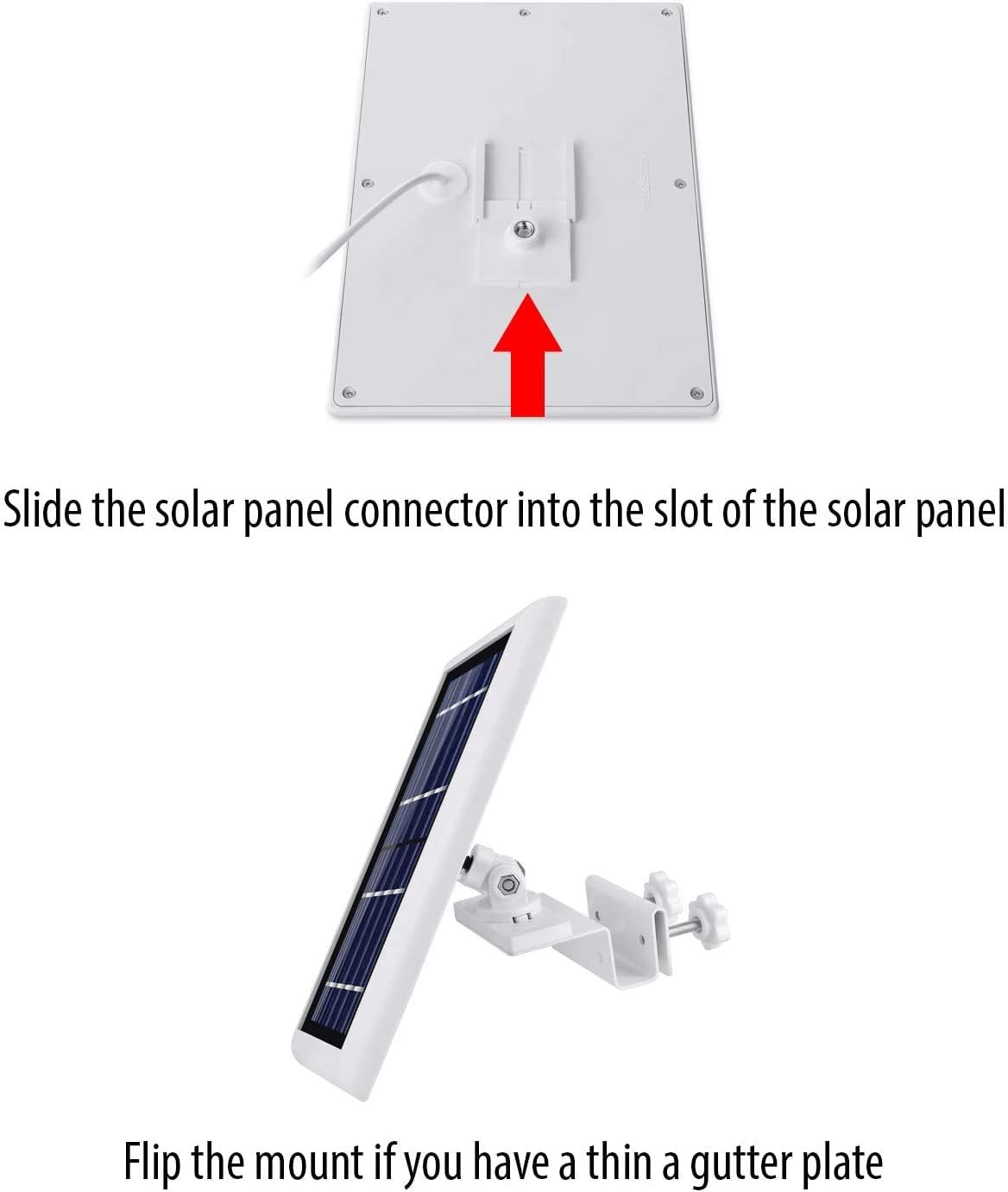 Wasserstein Gutter Mount Compatible with Ring, Arlo, Blink, Reolink Cams & Compatible Solar Panels (3 Pack, White) (Not Compatible with Ring Super Solar Panel)